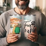Gobelet personnalisé Fur Mama Papa Maple Tree Love 20oz avec nom Anniversaire Cadeau de Noël pour les amoureux des chiens