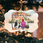 Personnalisé Forever In My Heart Autumn Love Irregular Shape Ceramic Ornament Christmas Memorial Gift for Pet Lover Owner