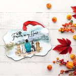 Ornement en céramique de forme irrégulière avec éléments de beauté de la nature et nom Cadeau commémoratif pour les amoureux des animaux de compagnie