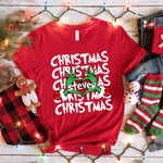 Personalized Retro Green Monster Hand Christmas T-shirt Sweatshirt Baby Onesie Funny Christmas Gift for Family Friend