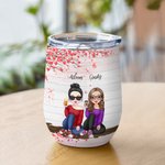 Gepersonaliseerde No Matter What Happen Bestie Will Always Love Me Back Wine Tumbler Kerstverjaardagscadeau voor beste vriendin