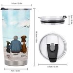 Personalised Dog Mom/Dad Quote 20oz Tumbler with Seaside Background and Name Birthday Christmas Gift for Dog Lovers