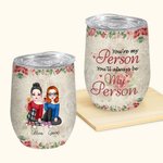 Henkilökohtainen You 'll Always Be My Person Kukka Tausta Viini Tumbler Lahja Bestie Best Friend