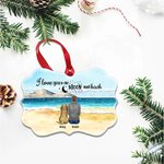 Personalized I Love You Quote Irregular Shape Ceramic Ornament with Natural Scenery Memorial Gift for Pet Lovers