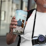 Personalised Dog Mom/Dad Quote 20oz Tumbler with Seaside Background and Name Birthday Christmas Gift for Dog Lovers