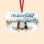 Gepersonaliseerd Life Is Better With Fur Baby Pets Onregelmatige Vorm Keramisch Ornament Kerstcadeau voor Vrienden