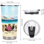 Gobelet personnalisé I Love You to the Moon and Back 20oz avec fond de montagne et de mer Cadeau d'anniversaire et de Noël pour les amoureux des chien