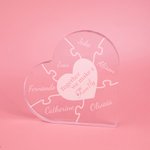 Décoration Plaque Acrylique Personnalisée avec 1-12 Noms Ornement en Coeur  Style Puzzle Cadeau Fête Anniversaire pour Femme Mère Famille