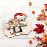 Gepersonaliseerd Bont Baby Herfst Verzamelen Onregelmatige Vorm Keramisch Ornament Kerst Herdenkingsgeschenk voor Huisdierliefhebbers
