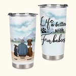 Henkilökohtainen elämä on parempaa Fur Baby / Babies 20 oz ruostumattomasta teräksestä Tumbler nimi syntymäpäivä joululahja koiran ystäville
