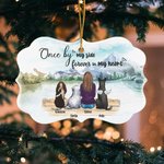 Personalized Forever In My Heart Irregular Shape Ceramic Ornament with Name and Lakeside Element Memorial Gift for Pet Lovers