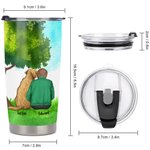 Personalised I Love You to the Moon 20 oz Stainless Steel Tumbler with Name Perfect Birthday Christmas Gift for Dog Lovers