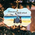 Personalized I Love You Quote Irregular Shape Ceramic Ornament with Natural Scenery Memorial Gift for Pet Lovers