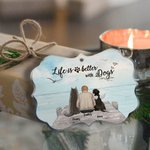 Personalised Life Is Better With Dogs Bridge Sunrise Acrylic Hanging Ornament Memorial Gift for Pet Lovers