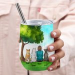Personalised Life Is Better Wine Tumbler Food Grade Stainless Steel Birthday Christmas Gift for Dog Lovers
