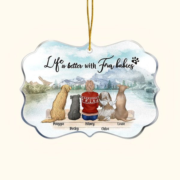 Personalizado Fur Baby Laside Gathering Irregular Shape Acrylic Ornament Christmas Memorial Gift for Pet Lovers