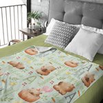 Coperta personalizzata in pile Sherpa con nome e compleanno per bambini, con il nome del porcellino d'India.