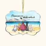 Personalizzato I Love You To The Moon And Back Animali domestici forma irregolare Ornamento acrilico regalo di Natale per gli amici