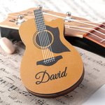 Personalized Wooden Guitar Picks with Storage Case Engraved Holder Box Birthday Gift for Guitar Player Musician