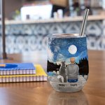 Bicchiere da vino personalizzato Once By My Side Forever In My Heart Regalo di compleanno per amanti dei cani