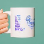 Mug en Céramique Personnalisé avec 2-20 Noms Tasse à Café Cadeau de Noël pour les Grands-parents et la Mère