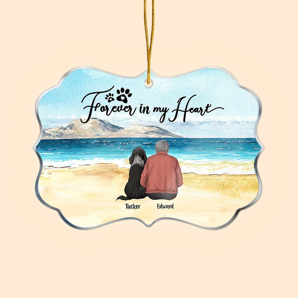 Personalizzato Forever In My Heart Pets Forma irregolare Ornamento acrilico Regalo di Natale per gli amici
