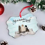 Personalised Life Is Better With Dogs Bridge Sunrise Acrylic Hanging Ornament Memorial Gift for Pet Lovers