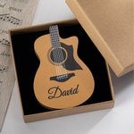Personalized Wooden Guitar Picks with Storage Case Engraved Holder Box Birthday Gift for Guitar Player Musician