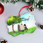 Personalizzato La vita è migliore con i cani Animali domestici Forma irregolare Ornamento acrilico Regalo di Natale per gli amici