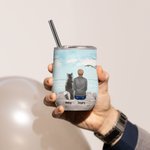 Bicchiere da vino personalizzato I Love You To The Moon And Back Regalo in acciaio inossidabile di qualità alimentare per gli amanti degli animali da 