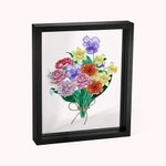 Personalized Birth Month Flowers Family Bouquet Glass Photo Frame Birthday Christmas Mother's Day Gift for Mom Grandma