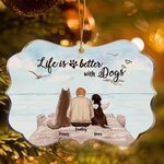 Personalised Life Is Better With Dogs Bridge Sunrise Acrylic Hanging Ornament Memorial Gift for Pet Lovers