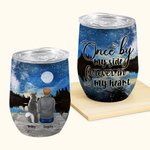 Bicchiere da vino personalizzato Once By My Side Forever In My Heart Regalo di compleanno per amanti dei cani