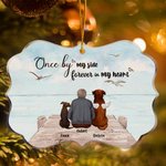 Personalised Past Holiday Time Irregular Shape Acrylic Ornament with Forever In My Heart Quote Memorial Gift for Pet Lovers