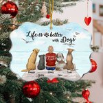 Personalised Life Is Better With Dogs Bridge Sunrise Acrylic Hanging Ornament Memorial Gift for Pet Lovers