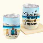 Gepersonaliseerde Once By My Side Forever In My Heart Wine Tumbler Verjaardag Kerstcadeau voor hondenliefhebbers