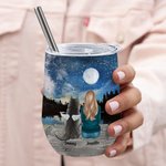 Henkilökohtainen Moon Life Is Better With Fur Baby Wine Tumbler Food Grade Stainless Steel syntymäpäivä joululahja koiran rakastajaille