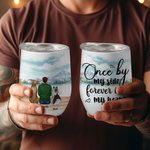Personalisierte einmal an meiner Seite für immer in meinem Herzen Wein Becher Edelstahl Geburtstag Geschenk für Hundeliebhaber