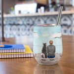 Bicchiere da vino personalizzato I Love You To The Moon And Back Regalo in acciaio inossidabile di qualità alimentare per gli amanti degli animali da 