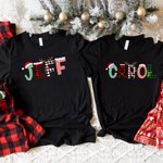 Sudadera de Navidad Retro Personalizada Camiseta Onesie de bebé con cornamenta y sombrero de Papá Noel Diseño Regalo de Navidad para la familia Niño