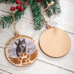 Gepersonaliseerde Houten Huisdier Foto Ornament met Gegraveerde Naam Herdenkingscadeau Kerstcadeau voor Dierenliefhebber