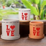 Personalised Love Grows Here Flower Pot with 1-10 Names Grandparents Day Thanksgiving Birthday Gift for Grandparents Mother