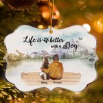 Adorno acrílico personalizado con forma irregular Life Is Better With Dogs (La vida es mejor con perros) Decoración del hogar con temática lacustre Re