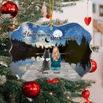 Personalizzato I Love You To The Moon And Back Animali domestici forma irregolare Ornamento acrilico regalo di Natale per gli amici