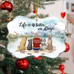 Adorno acrílico personalizado con forma irregular Life Is Better With Dogs (La vida es mejor con perros) Decoración del hogar con temática lacustre Re