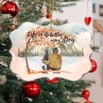 Personalised Life Is Better With Dogs Irregular Shape Acrylic Ornament Christmas Memorial Gift for Dog Lover Owner