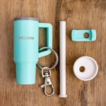 Personalised Multicolor 3D Printed Miniature Tumbler Keychain with Name Christmas Gift Birthday Gift for Family or Friend