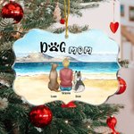 Personalizzato per essere con l'altro sulla spiaggia animali domestici forma irregolare acrilico ornamento regalo di Natale per gli amici