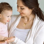 Personalized 1-5 Baby Feet with Birthstone Sterling Silver Necklace Mother's Day Thanksgiving Day Jewelry Gift for Mother Grandma