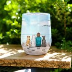 Personalized Forever In My Heart Wine Tumbler Stainless Steel Birthday Gift for Dog Lovers